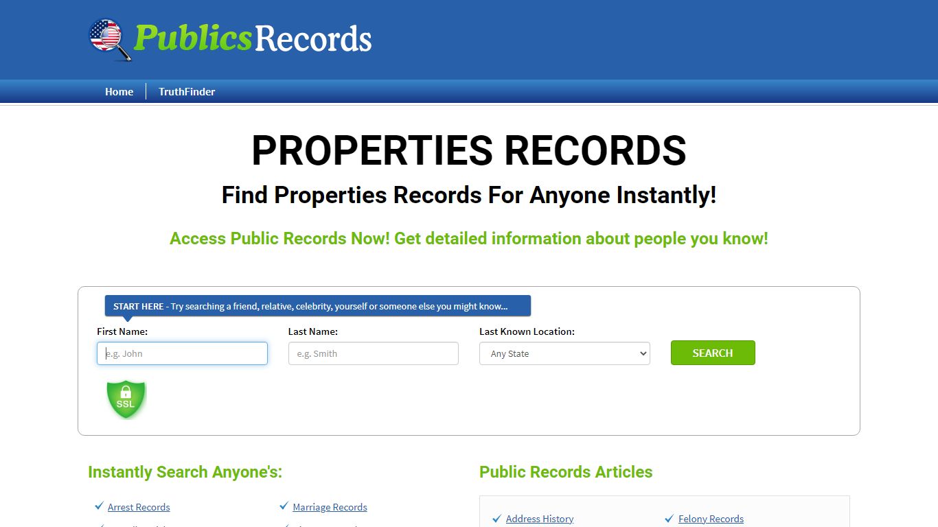 Find Properties Records For Anyone